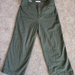 Loft Palmer Wide Leg Pants - Women's - Size 8 - Olive Green